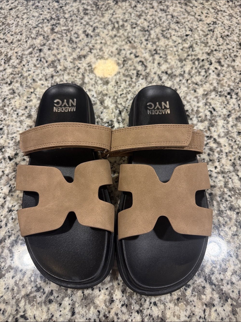 Madden NYC Women’s Tan Slide Sandals